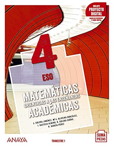 Matemáticas orientadas a las enseñanzas académicas, 4 ESO