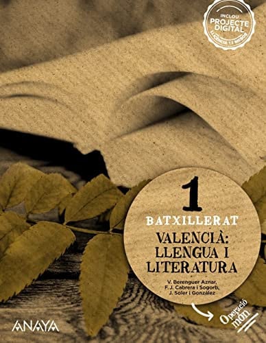 VALENCIÀ: LLENGUA I LITERATURA 1º BACHILLERATO VALENCIA